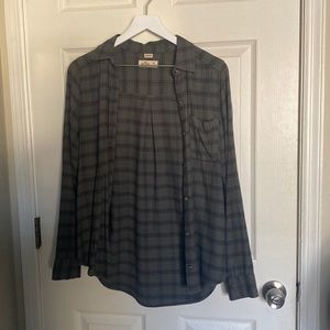 Plaid Green and Black Flannel